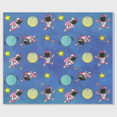 宇宙飛行士の宇宙星惑星 ラッピングペーパー (フラット)
