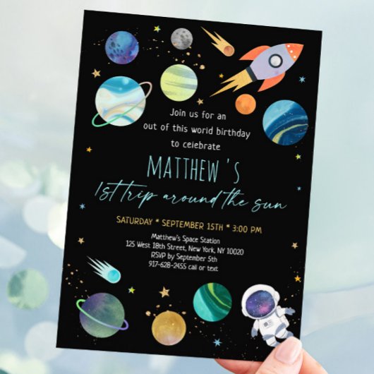宇宙飛行士の宇宙最初の誕生日 招待状