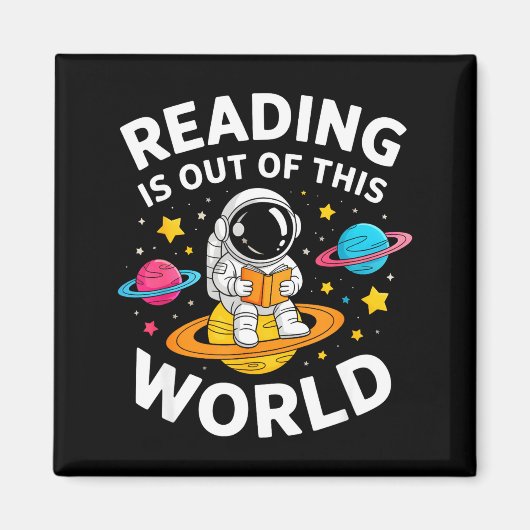 宇宙飛行士の宇宙本を読むことは世界を超えている マグネット (正面)