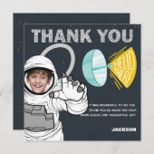 宇宙飛行士の宇宙爆発の写真誕生日 サンキューカード (正面/裏面)