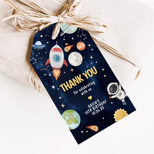 宇宙飛行士の宇宙爆発メッセージカード ギフトタグ