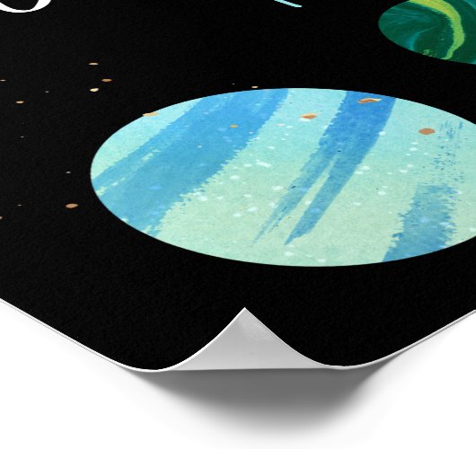 宇宙飛行士の宇宙空間の誕生日へようこそ ポスター (角)