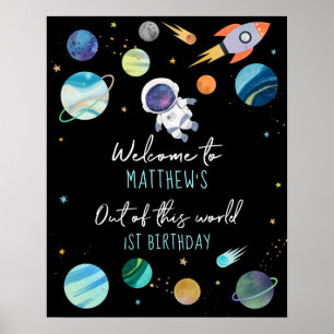 宇宙飛行士の宇宙空間の誕生日へようこそ ポスター
