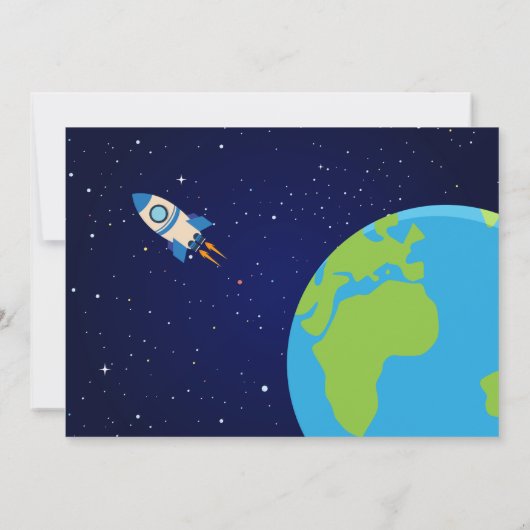 宇宙飛行士の宇宙空間の青い誕生日写真 サンキューカード (裏面)