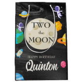 宇宙飛行士の宇宙空間2回目の誕生日 ミディアムペーパーバッグ (正面)