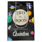 宇宙飛行士の宇宙空間2回目の誕生日 ミディアムペーパーバッグ (裏面)