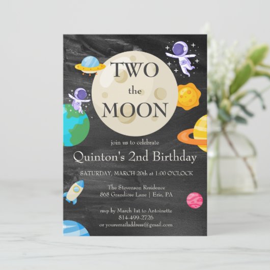 宇宙飛行士の宇宙空間2回目の誕生日 招待状 (スタンド正面)