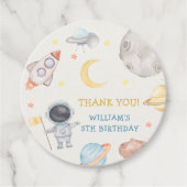 宇宙飛行士の宇宙誕生日ありがとうメッセージカード フェイバータグ (正面)