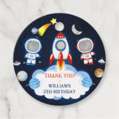 宇宙飛行士の宇宙誕生日ありがとうメッセージカード フェイバータグ (正面)