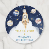 宇宙飛行士の宇宙誕生日ありがとうメッセージカード フェイバータグ (裏面)