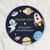 宇宙飛行士の宇宙誕生日ありがとうメッセージカード フェイバータグ (正面)