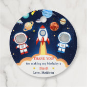 宇宙飛行士の宇宙誕生日ありがとうメッセージカード フェイバータグ (裏面)