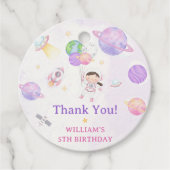 宇宙飛行士の宇宙誕生日ありがとうメッセージカード フェイバータグ (正面)