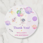 宇宙飛行士の宇宙誕生日ありがとうメッセージカード フェイバータグ (正面)