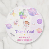 宇宙飛行士の宇宙誕生日ありがとう フェイバータグ (裏面)