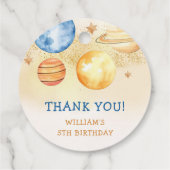 宇宙飛行士の宇宙誕生日ありがとう フェイバータグ (裏面)