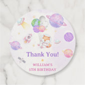 宇宙飛行士の宇宙誕生日ありがとう フェイバータグ (裏面)