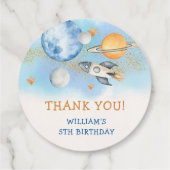 宇宙飛行士の宇宙誕生日ありがとう フェイバータグ (裏面)