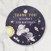 宇宙飛行士の宇宙誕生日ありがとう フェイバータグ (裏面)