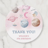 宇宙飛行士の宇宙誕生日ありがとう フェイバータグ (裏面)