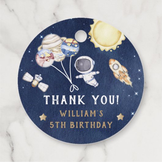 宇宙飛行士の宇宙誕生日ありがとう フェイバータグ (裏面)