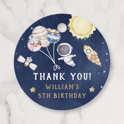 宇宙飛行士の宇宙誕生日ありがとう フェイバータグ (正面)