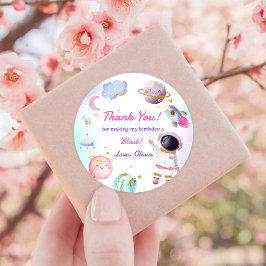 宇宙飛行士の宇宙誕生日ありがとう ラウンドシール