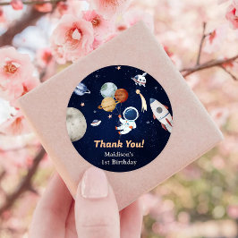 宇宙飛行士の宇宙誕生日ありがとう ラウンドシール