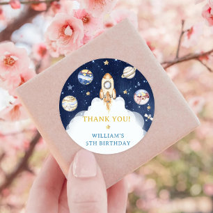 宇宙飛行士の宇宙誕生日ありがとう ラウンドシール