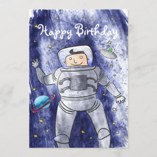 宇宙飛行士の宇宙誕生日カード 招待状