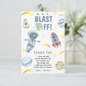 宇宙飛行士の宇宙誕生日パーティー サンキューカード (スタンド正面)