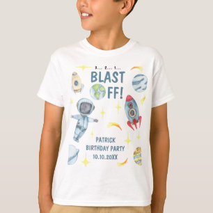 宇宙飛行士の宇宙誕生日パーティー Tシャツ