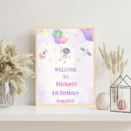 宇宙飛行士の宇宙誕生日会ウェルカムサイン