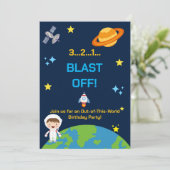宇宙飛行士の宇宙誕生日招待状｜3 2 1 発射！ 招待状 (スタンド正面)