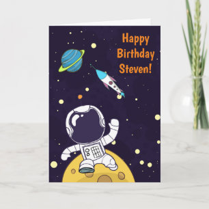 宇宙飛行士の宇宙誕生日 カード