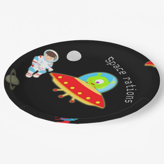 宇宙飛行士の宇宙誕生日 ペーパープレート (アングル)