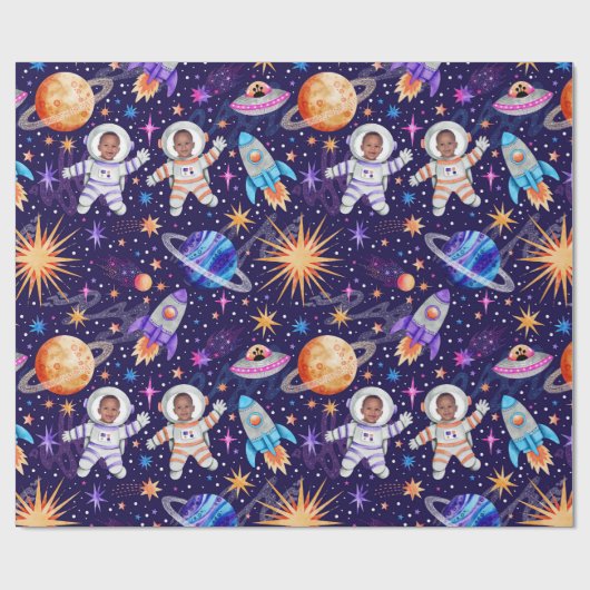 宇宙飛行士の宇宙飛行士の写真 ラッピングペーパー (フラット)