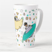 宇宙飛行士の宇宙飛行士の漫画 カフェラテマグ (右アングル)