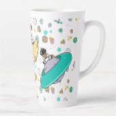 宇宙飛行士の宇宙飛行士の漫画 カフェラテマグ (右)