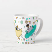 宇宙飛行士の宇宙飛行士の漫画 カフェラテマグ (右アングル)