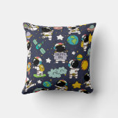 宇宙飛行士の宇宙飛行士の漫画 クッション (裏面)