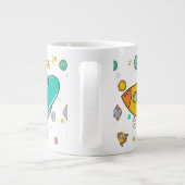 宇宙飛行士の宇宙飛行士の漫画 ジャンボコーヒーマグカップ (裏面)