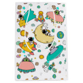 宇宙飛行士の宇宙飛行士の漫画 ミディアムペーパーバッグ (正面)