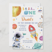 宇宙飛行士の宇宙1回目の日のまわりに本旅行 招待状 (正面)