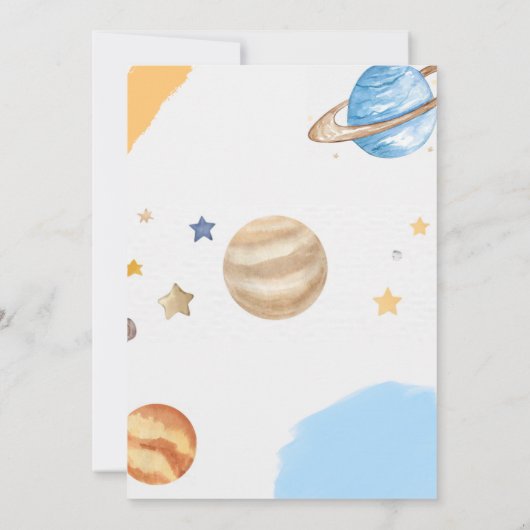 宇宙飛行士の宇宙1回目の日のまわりに本旅行 招待状 (裏面)