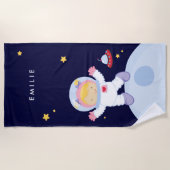 宇宙飛行士の少女 ビーチタオル (正面)