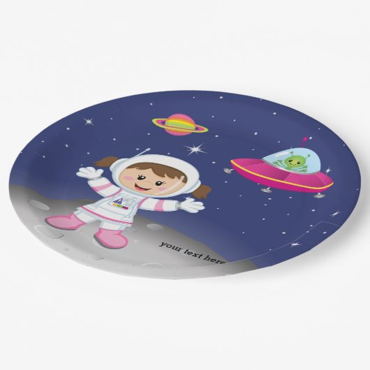 宇宙飛行士の少女 ペーパープレート (アングル)