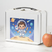 宇宙飛行士の少年が冒険の準備完了 ノート メタルランチボックス (インサイチュ)