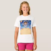 宇宙飛行士の少年が冒険の準備完了 ノート Tシャツ (正面フル)