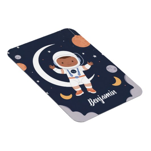 宇宙飛行士の少年の宇宙のパーソナライズされた子供 マグネット (右側)